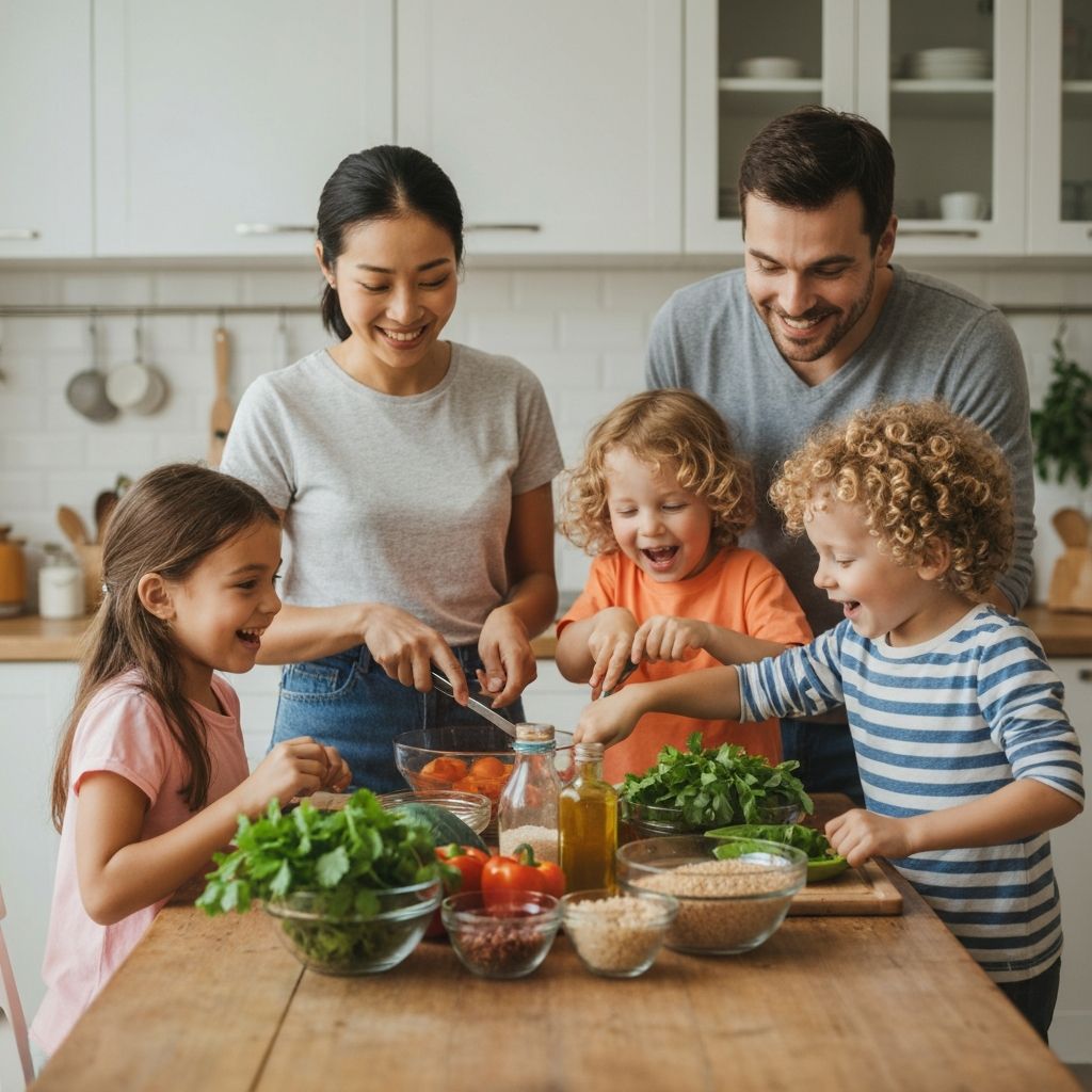 Család az étkezésben